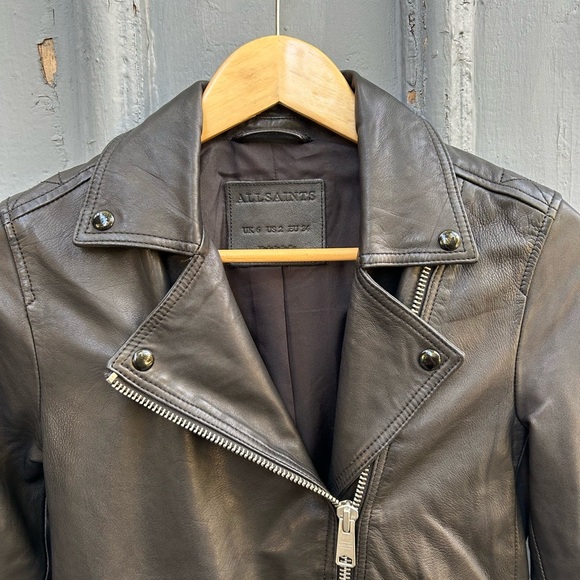 All Saints Dalby Biker Jacket, size 2 - Picture 6 of 10